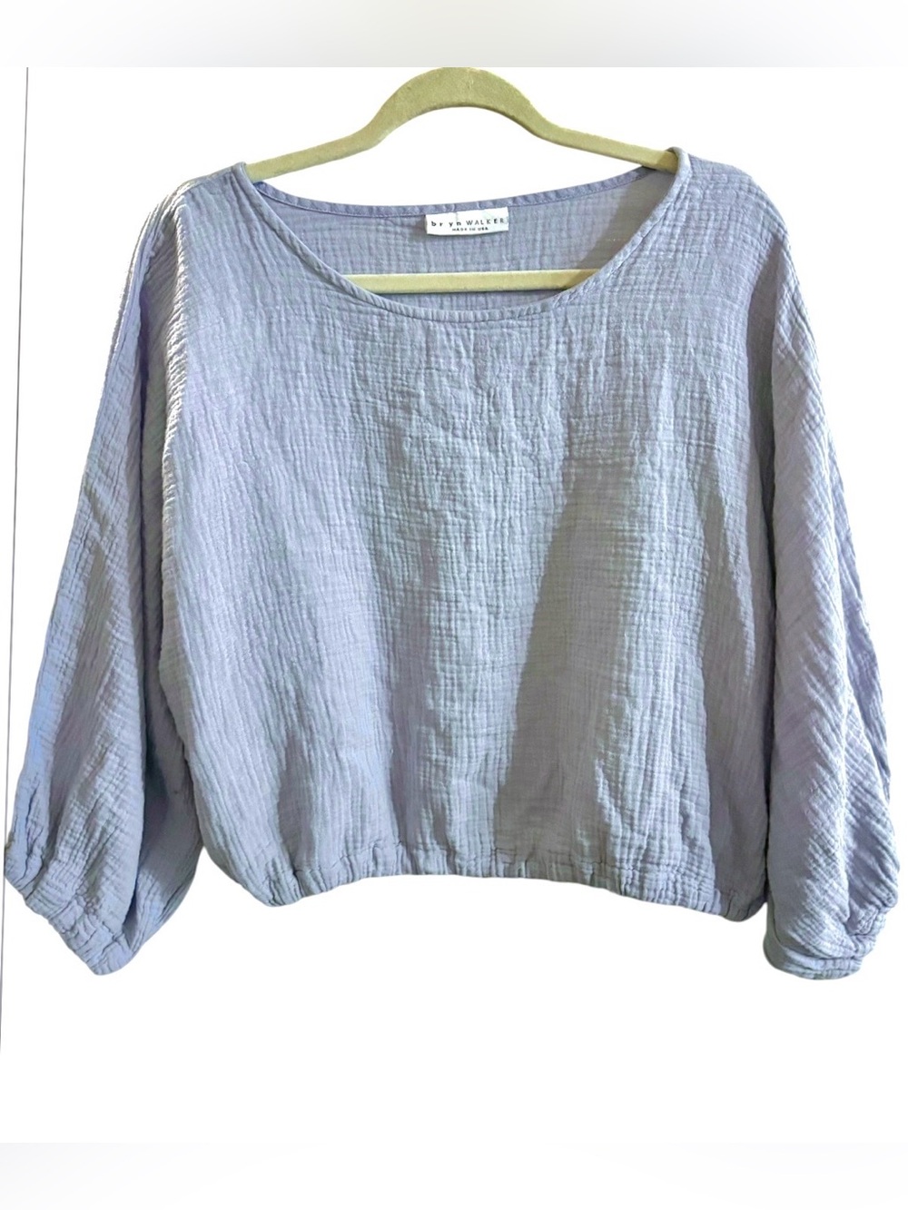 Bryn Walker Women’s Muslin Textured Balloon Sleeve Cropped Blouse